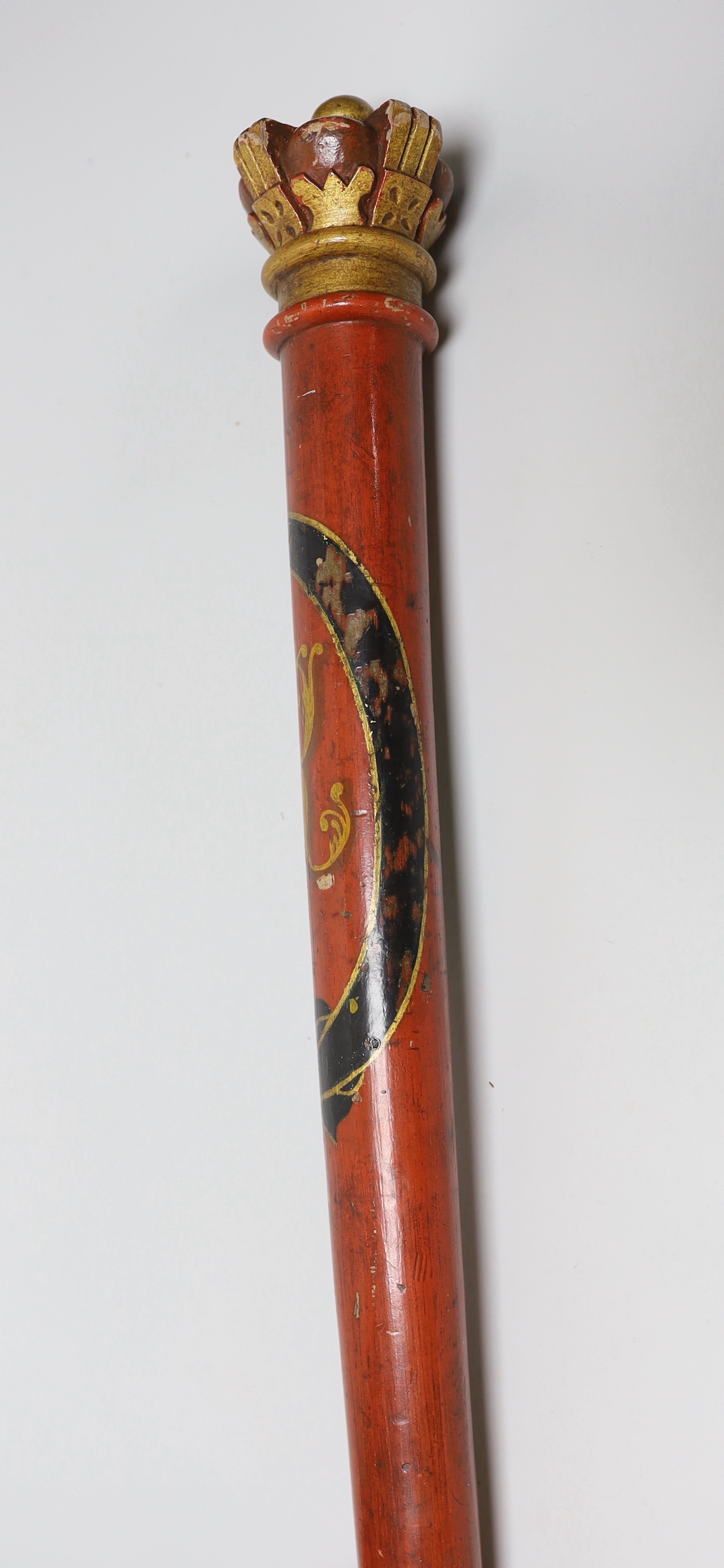 A George IV painted tipstaff, 60.5cm